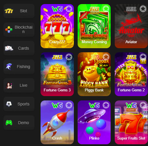 Main screen of seven game game page for PK players - 4